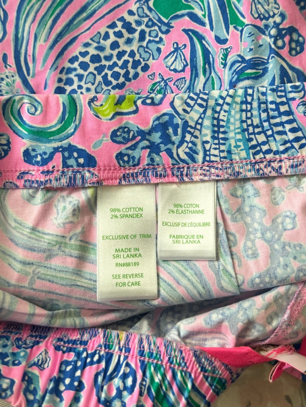 Lilly Pulitzer Ocean View Shorts Women’s M We Mermaid Pink Print Cotton Stretch - Picture 5 of 5